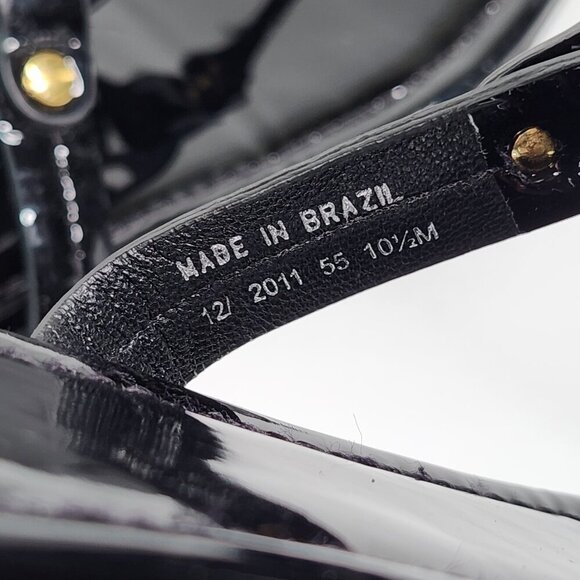 Tory Burch Miller Patent Leather Sandal Size 10.5M Black - Picture 7 of 7